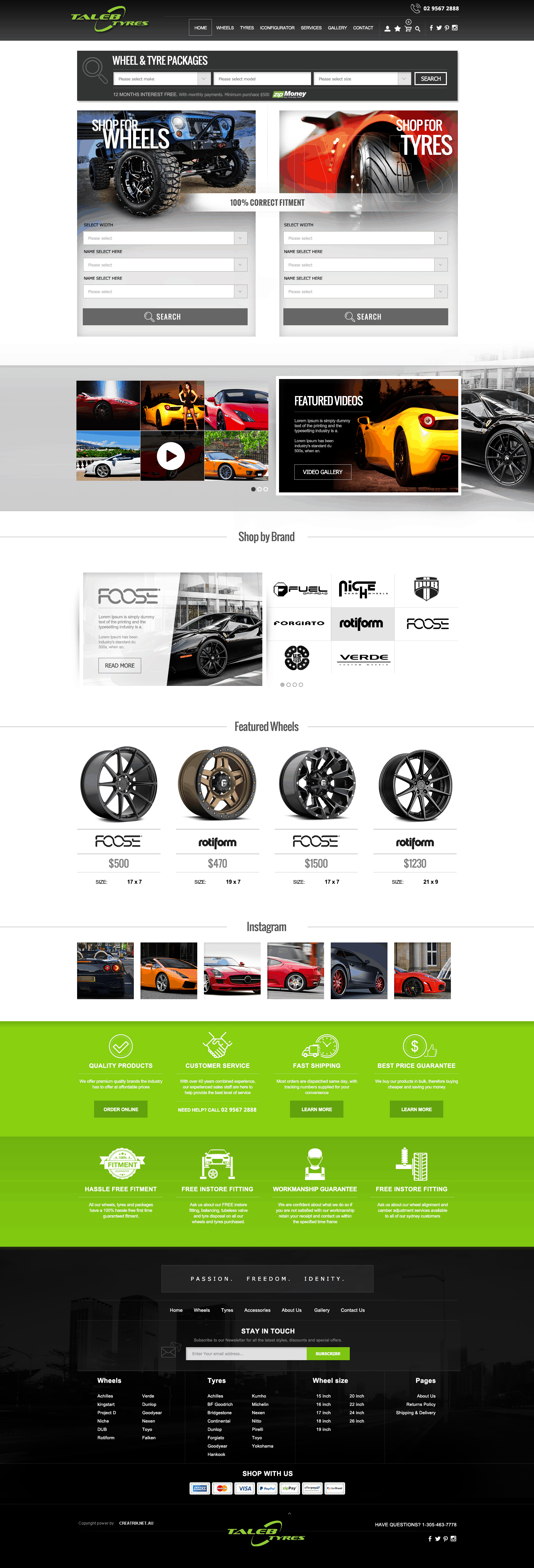 Magento based ecommerce web design for Tableb Tyres